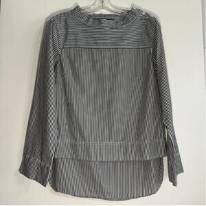 J.Crew Womens Striped Top Size 4 Button Shoulder‎ 3/4 Sleeve Classic Preppy Boho